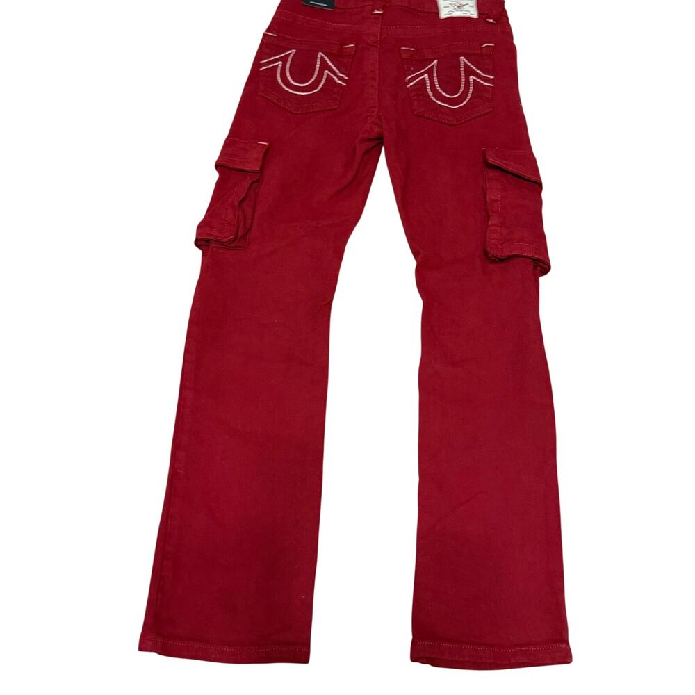 NWT True religion colorful red jeans sz 14 Ricky Relaxed Straight retro bright